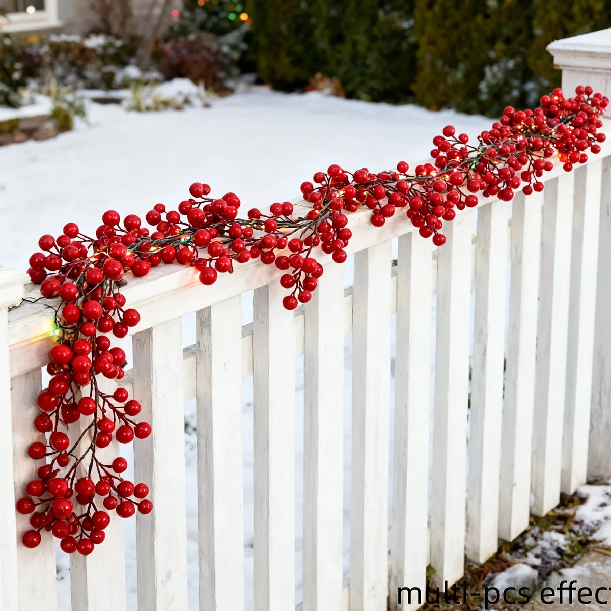 Artificial Red Berry Christmas Ivy Vine, 200cm Long with Red Berries