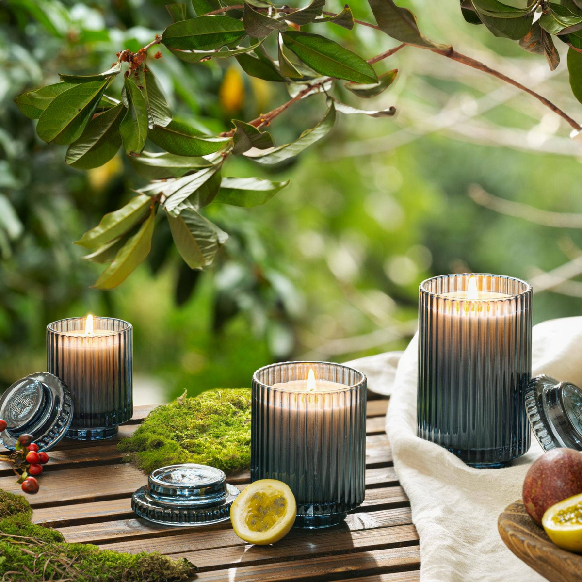 Aurélie Reeded Glass Candle: Hey Baies - (M) - Source by Studio Skara, view 3