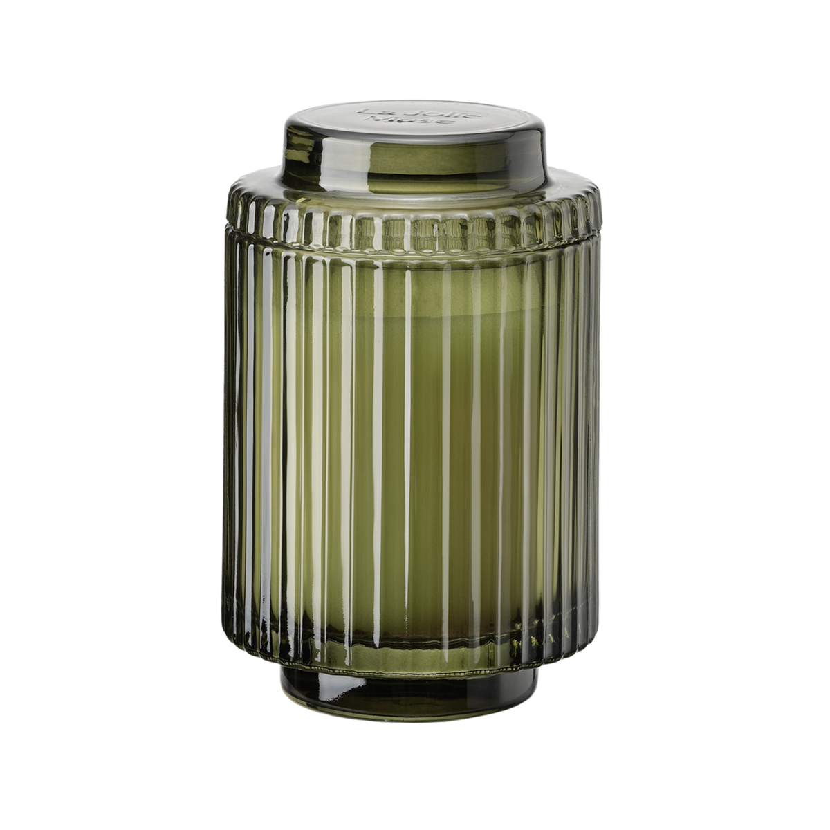 Aurélie Reeded Glass Candle: Mandarin Matcha (M) - Source by Studio Skara