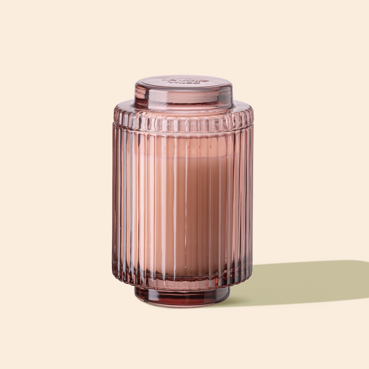 Aurélie Reeded Glass Candle: Santal Rosé - (M) - Source by Studio Skara, view 2