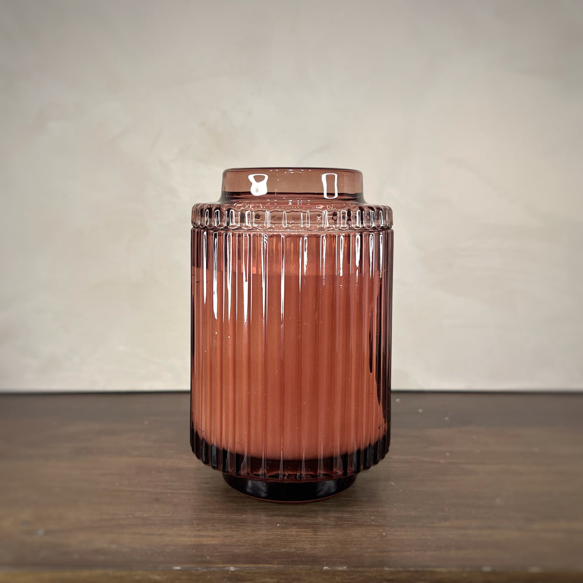 Aurélie Reeded Glass Candle: Santal Rosé - (M) - Source by Studio Skara, view 4