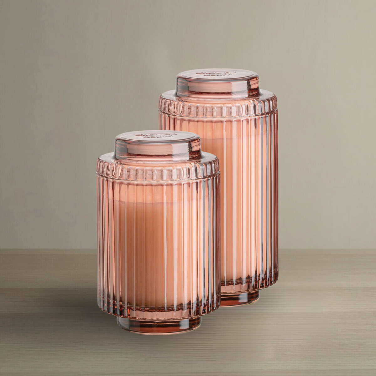 Aurélie Reeded Glass Candle: Watermelon Mint Zest (L & M) - Source by Studio Skara, view 3