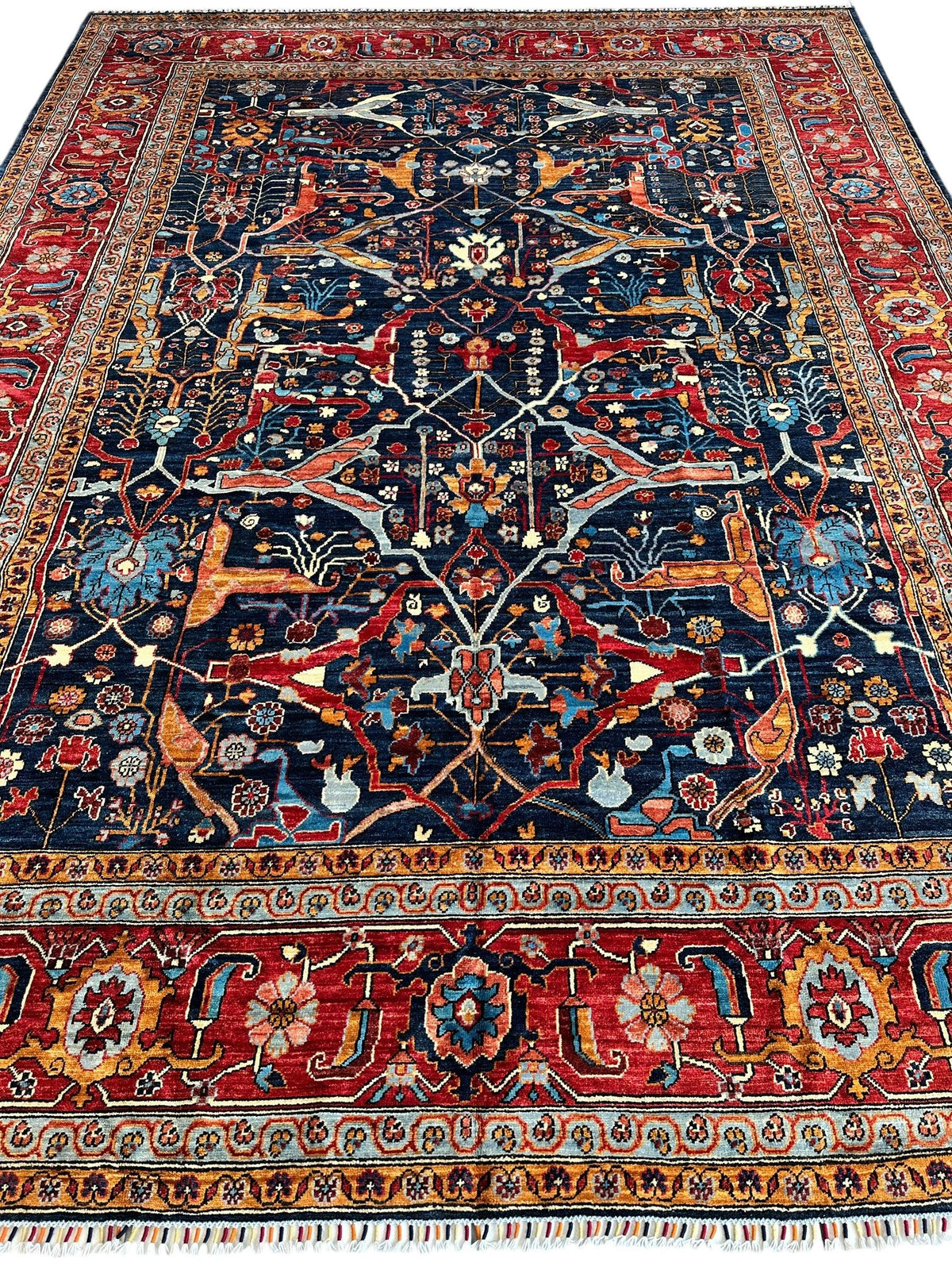 Afghan Bidjar Rug 9x12 | Navy, Red & Gold | Hand-Knotted Wool - Rugistan, view 2