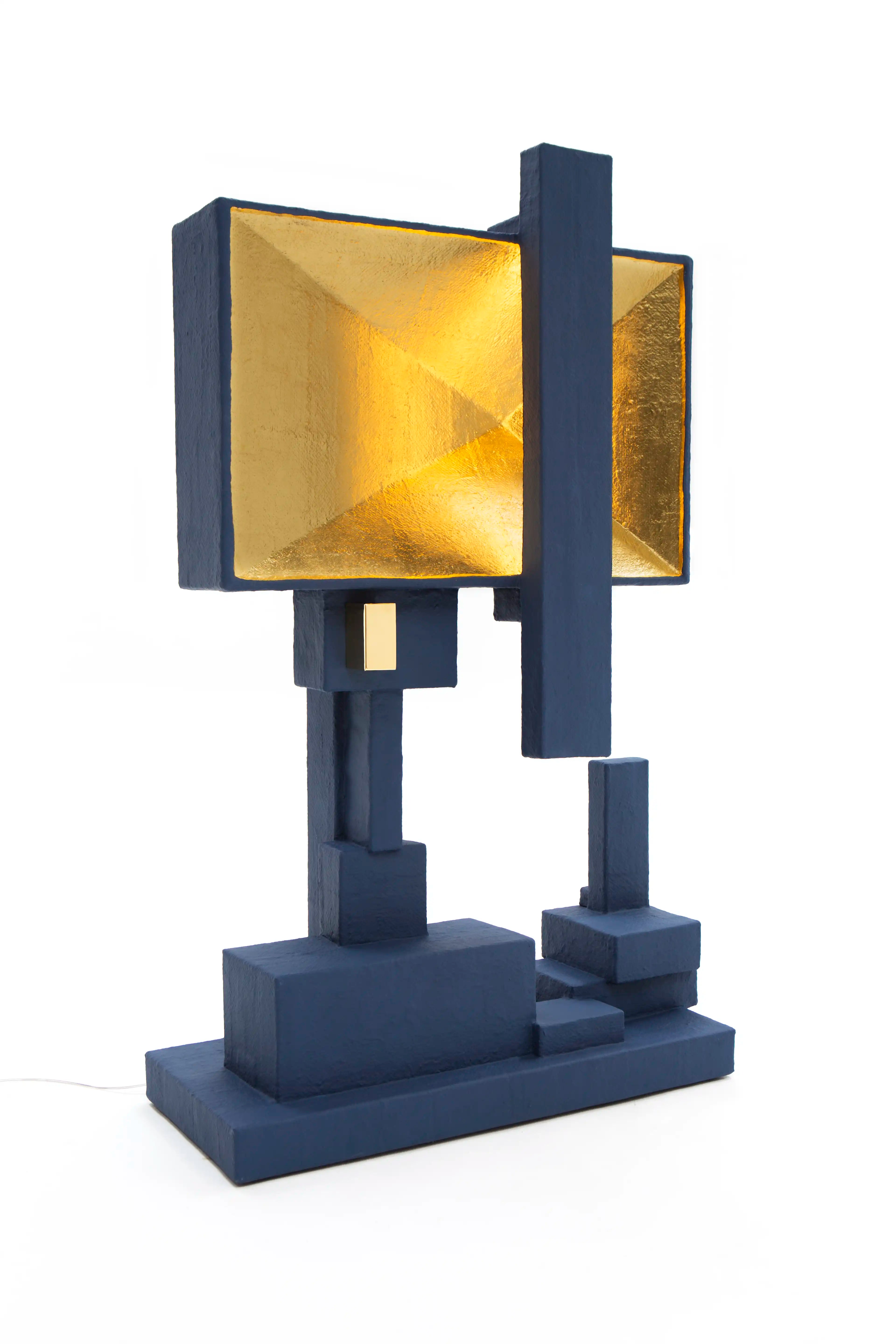 Blue Upcycled Floor Lamp - BOX-2 by Studio Josha