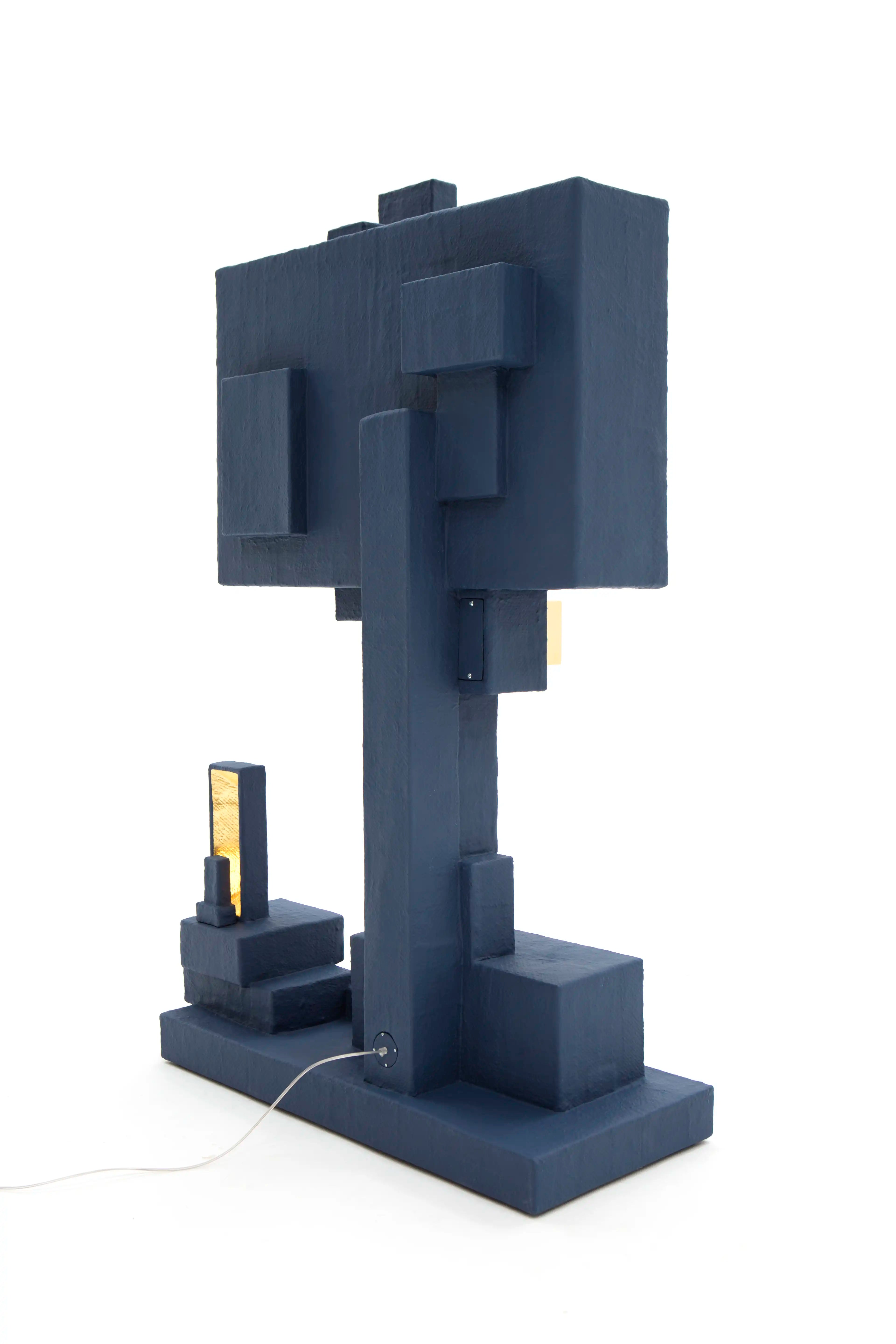 Blue Upcycled Floor Lamp - BOX-2 by Studio Josha