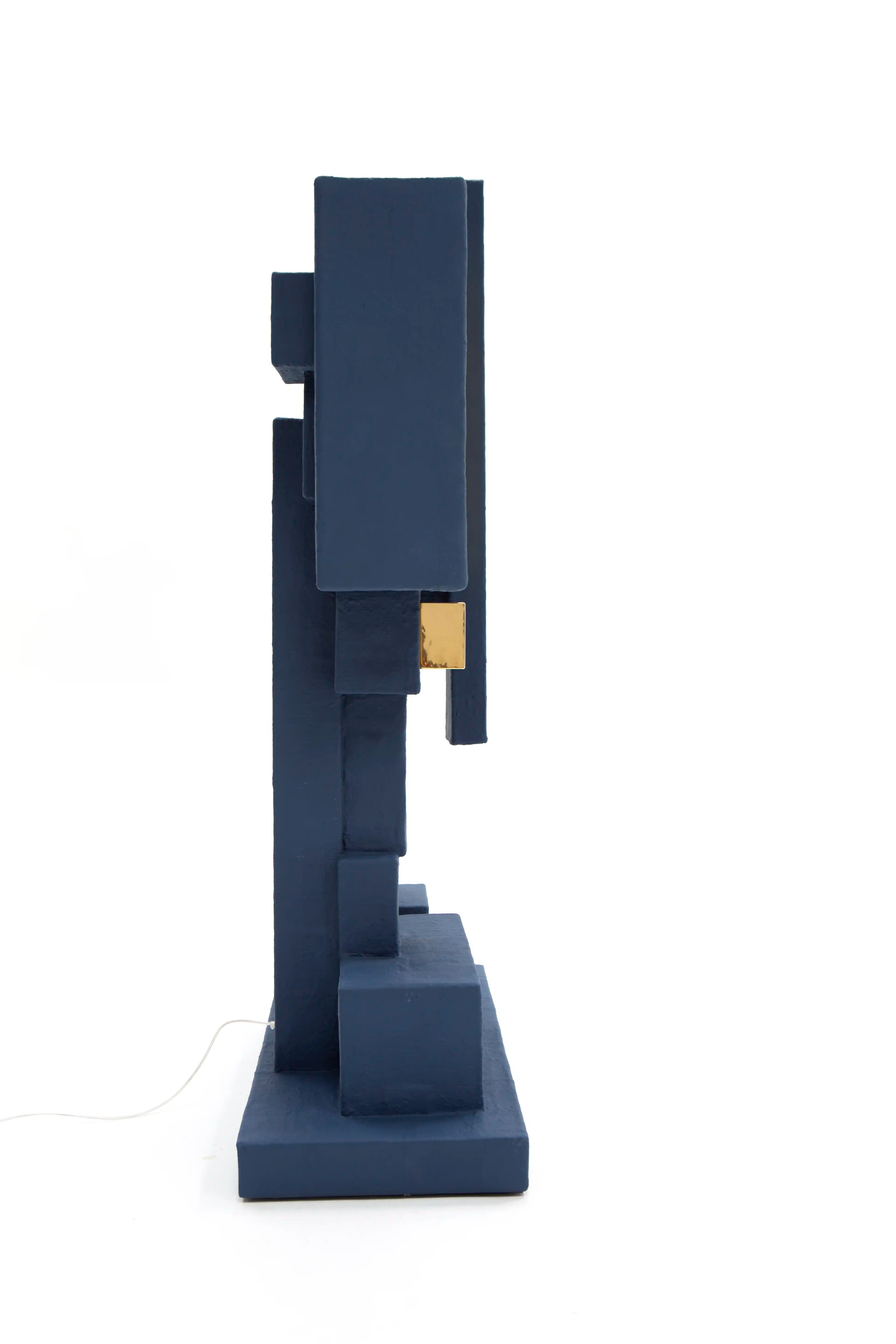 Blue Upcycled Floor Lamp - BOX-2 by Studio Josha