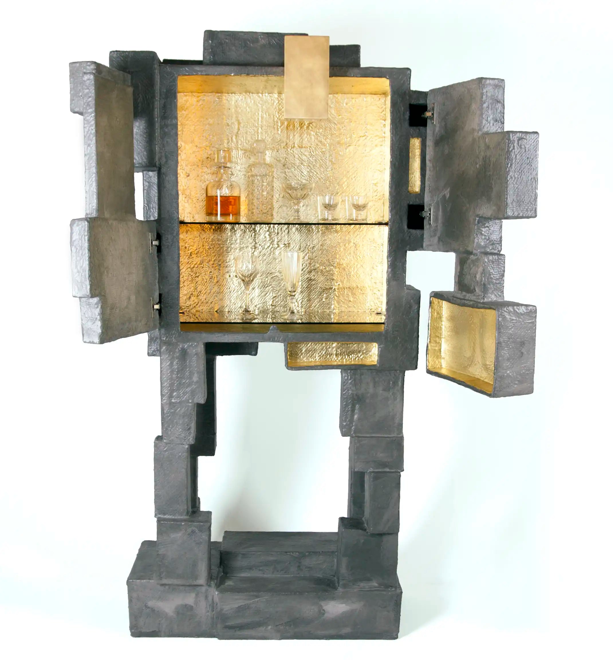 Grey Upcycled Bar Cabinet - BOX-3 by Studio Josha
