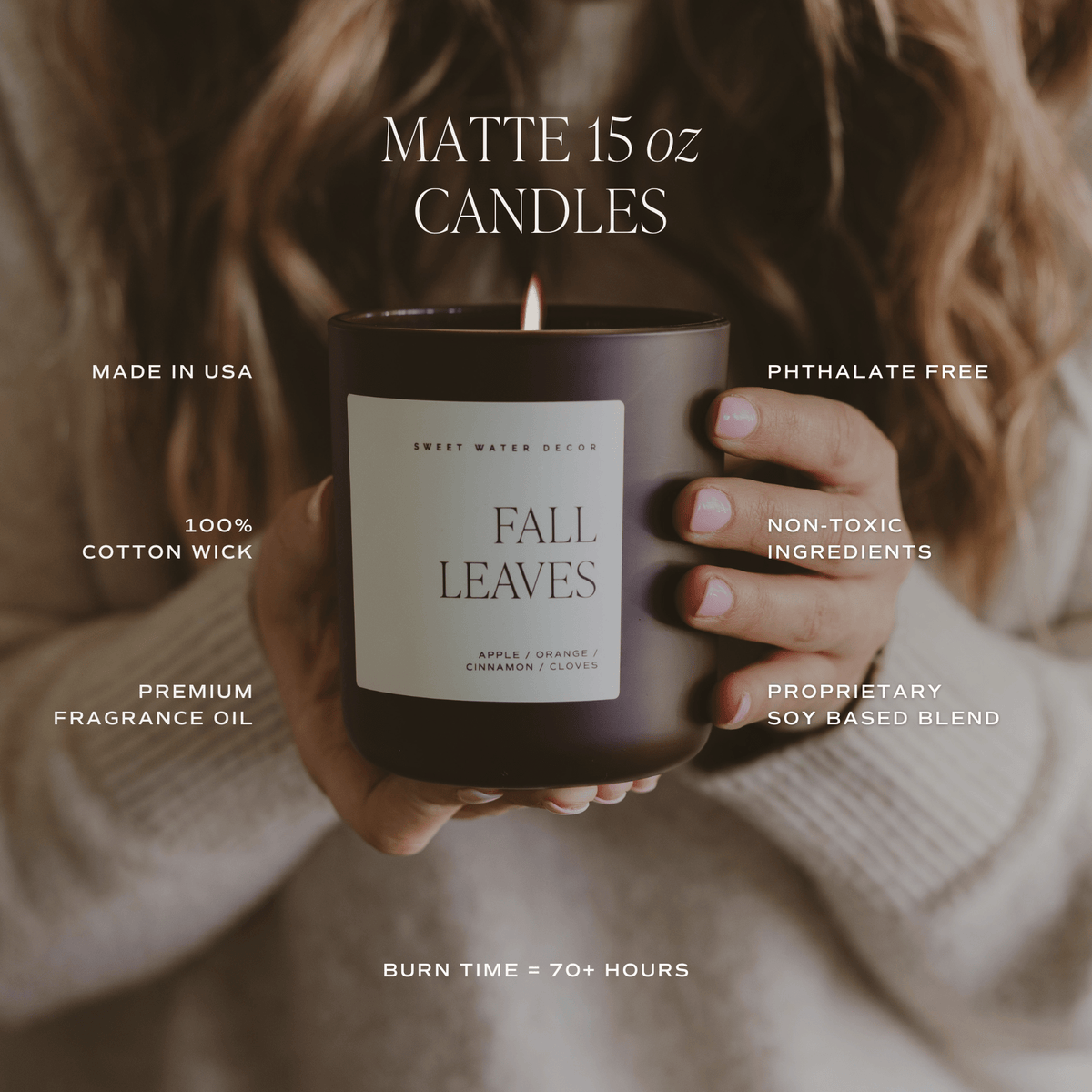 Driftwood and Mahogany Soy Candle - Brown Matte Jar - 15 oz - Sweet Water Decor, view 3
