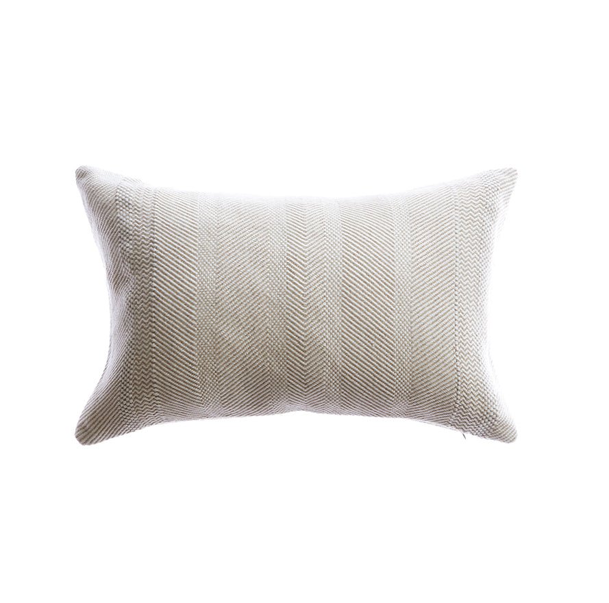 Beige Herringbone Lumbar Pillow - Homelosophy
