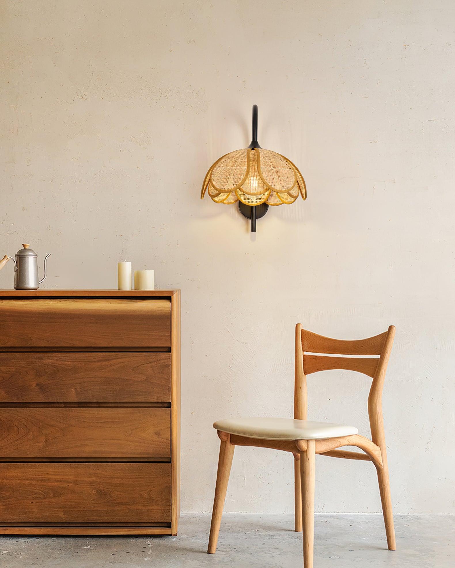 Bloom Rattan Wall Lamp 15.7"