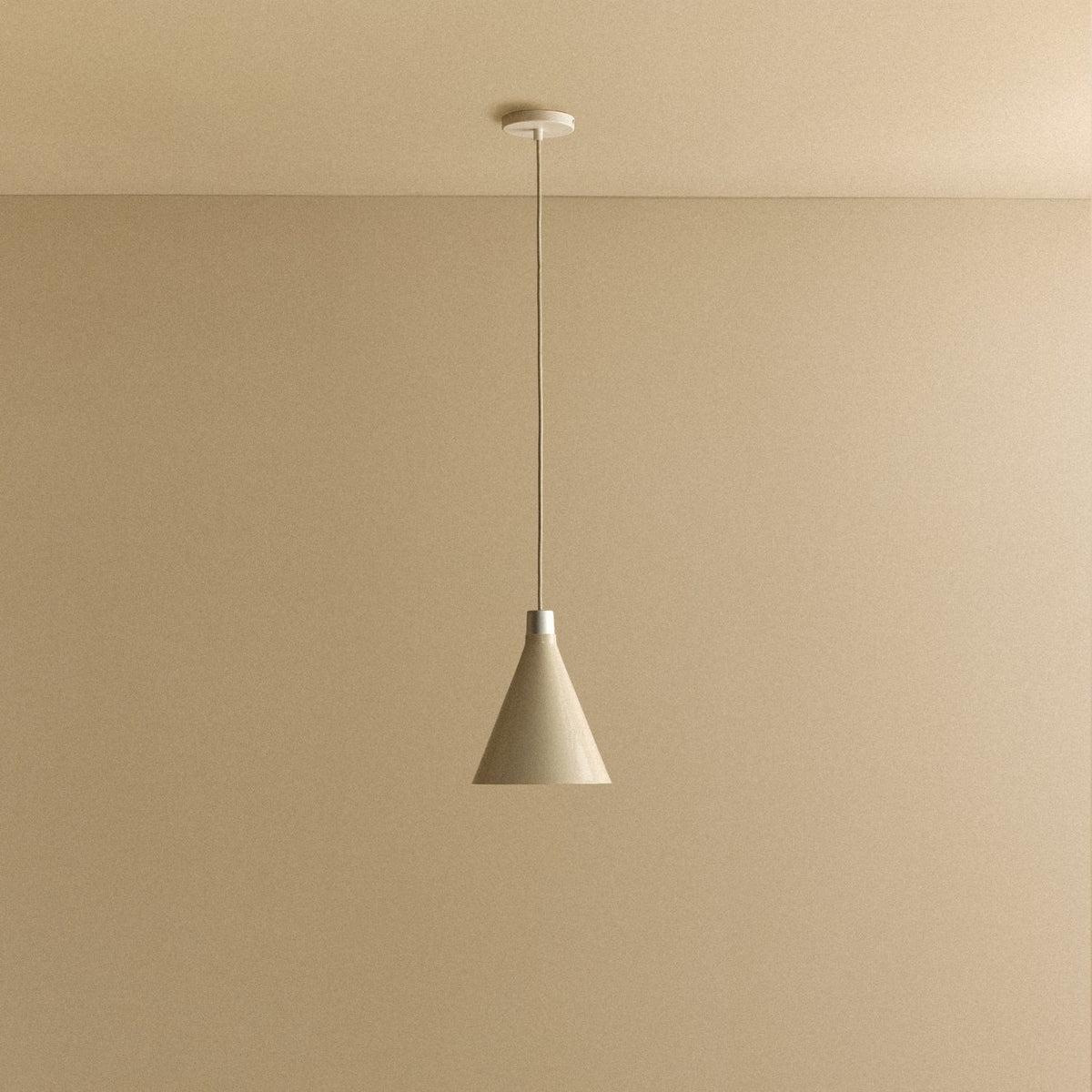 Bower Pendant Light Small in Oyster White + Sphere III