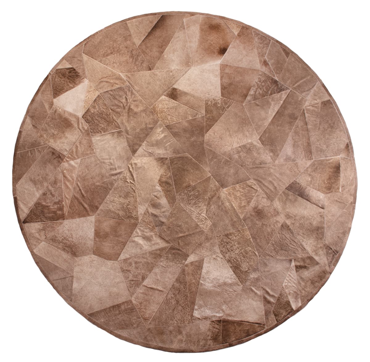 BROKEN ROUND - Patchwork Cowhide Rug - Homelosophy