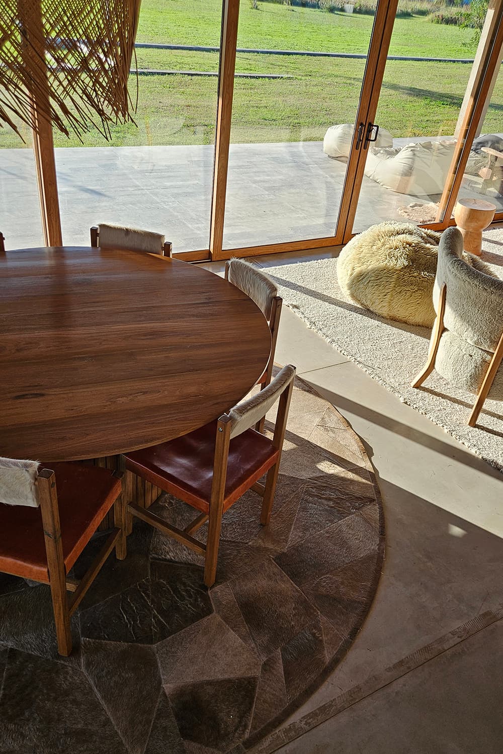 BROKEN ROUND - Patchwork Cowhide Rug - Homelosophy, view 9