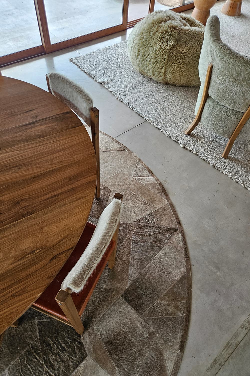 BROKEN ROUND - Patchwork Cowhide Rug - Homelosophy, view 8