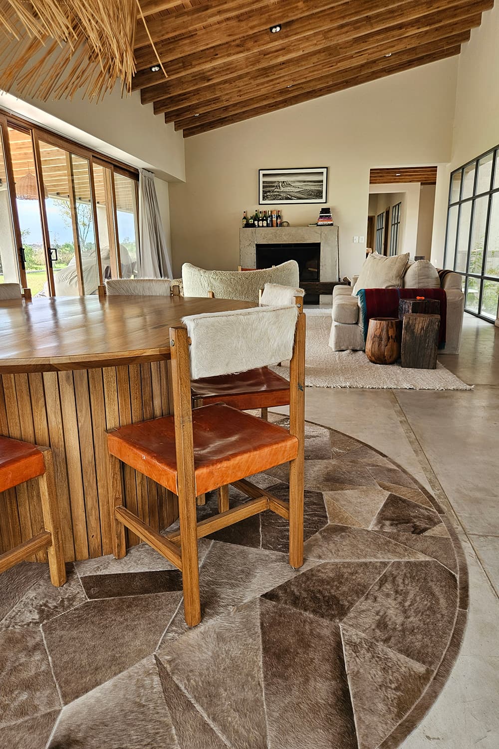 BROKEN ROUND - Patchwork Cowhide Rug - Homelosophy, view 5