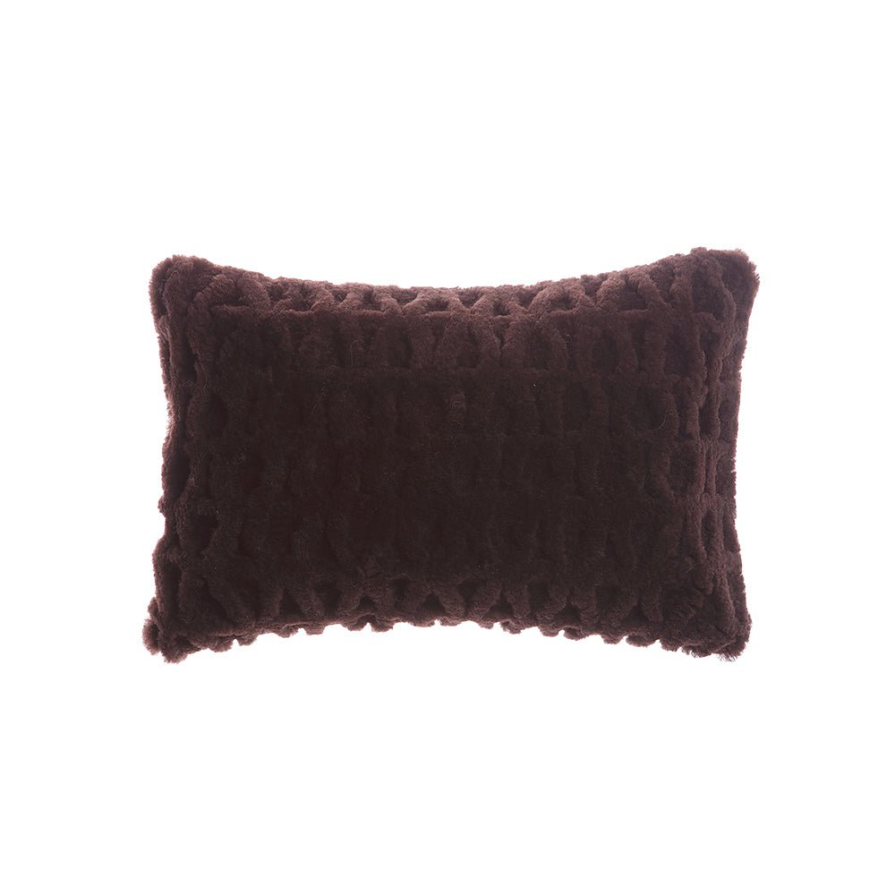 Amanda Hancrafted Sculpted Shearling Throw Pillow - Homelosophy, view 2