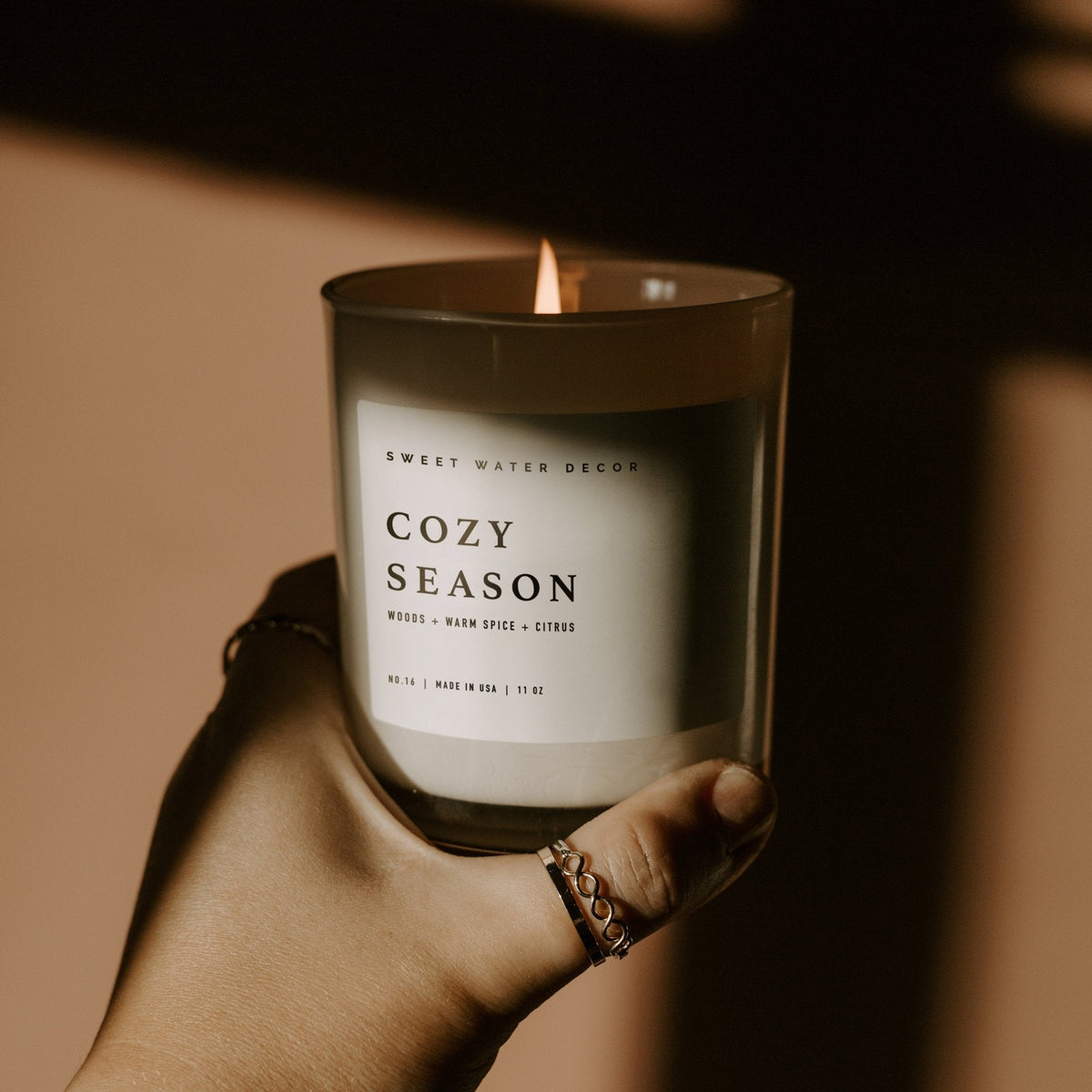 Cozy Season Soy Candle - White Jar - 11 oz - Sweet Water Decor, view 2