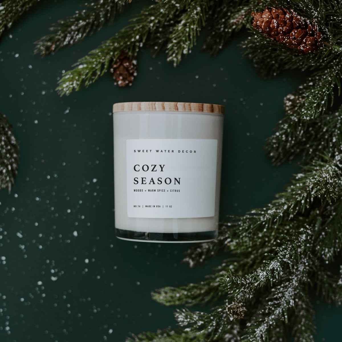 Cozy Season Soy Candle - White Jar - 11 oz - Sweet Water Decor, view 4