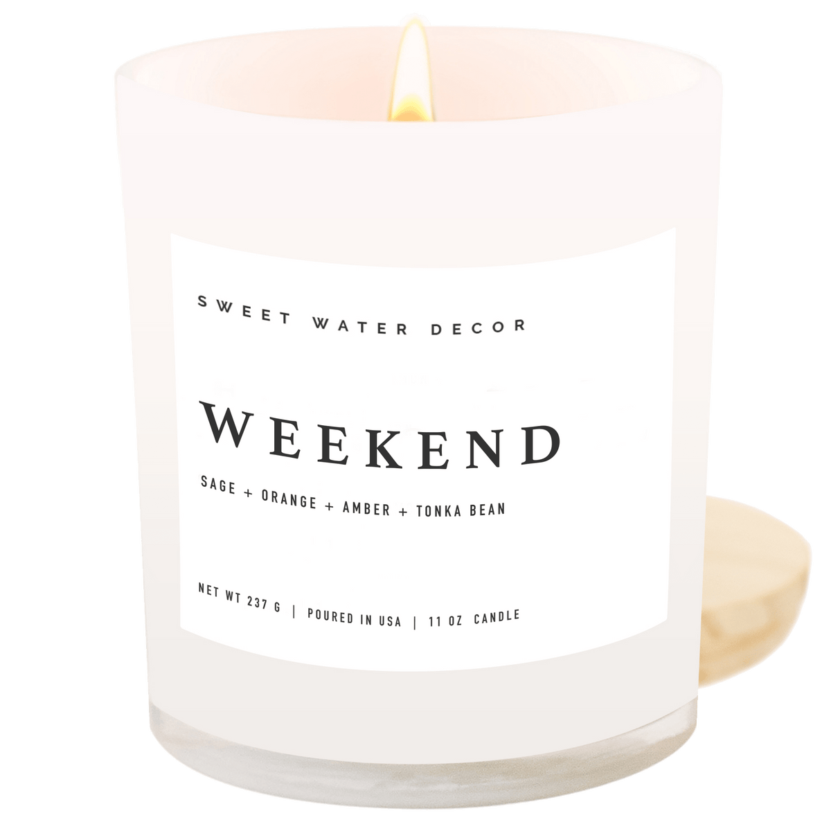 Weekend Soy Candle - White Jar - 11 oz - Sweet Water Decor