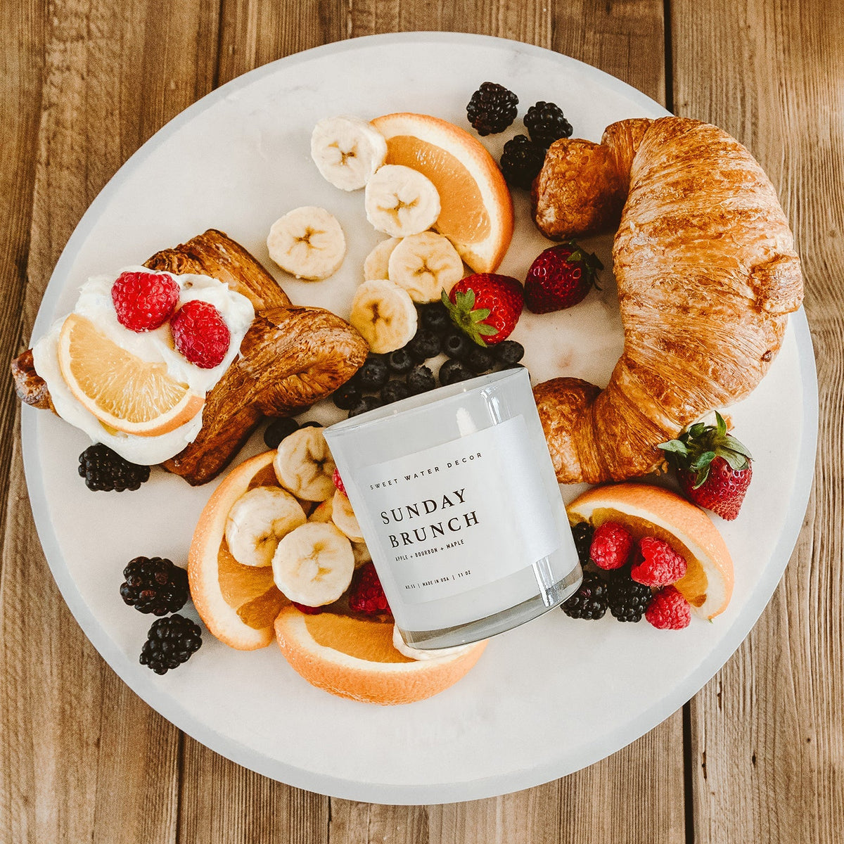 Sunday Brunch Soy Candle - White Jar - 11 oz - Sweet Water Decor, view 4