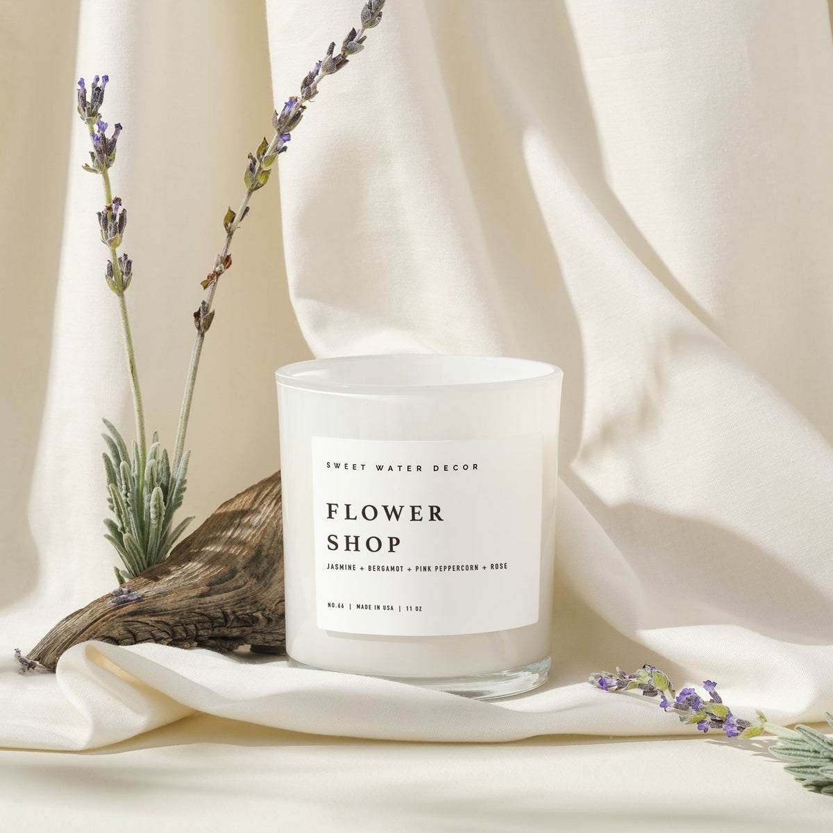 Flower Shop Soy Candle - White Jar - 11 oz - Sweet Water Decor, view 5