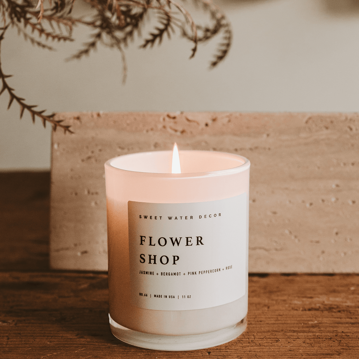 Flower Shop Soy Candle - White Jar - 11 oz - Sweet Water Decor, view 4