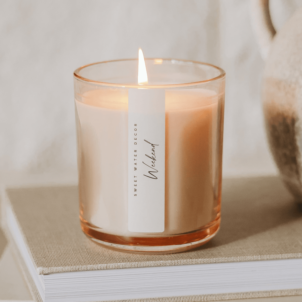 Weekend Soy Candle - Tinted Glass Jar - 12 oz - Sweet Water Decor, view 2
