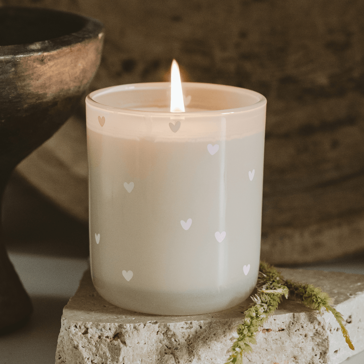 All Over Hearts Soy Candle - Tinted Glass Jar - 12 oz - Sweet Water Decor