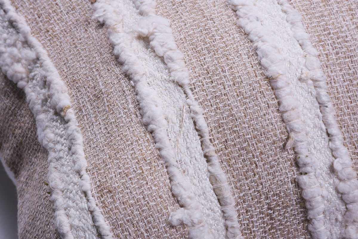 Ivory Raw Linen Square Pillow - Homelosophy, view 3