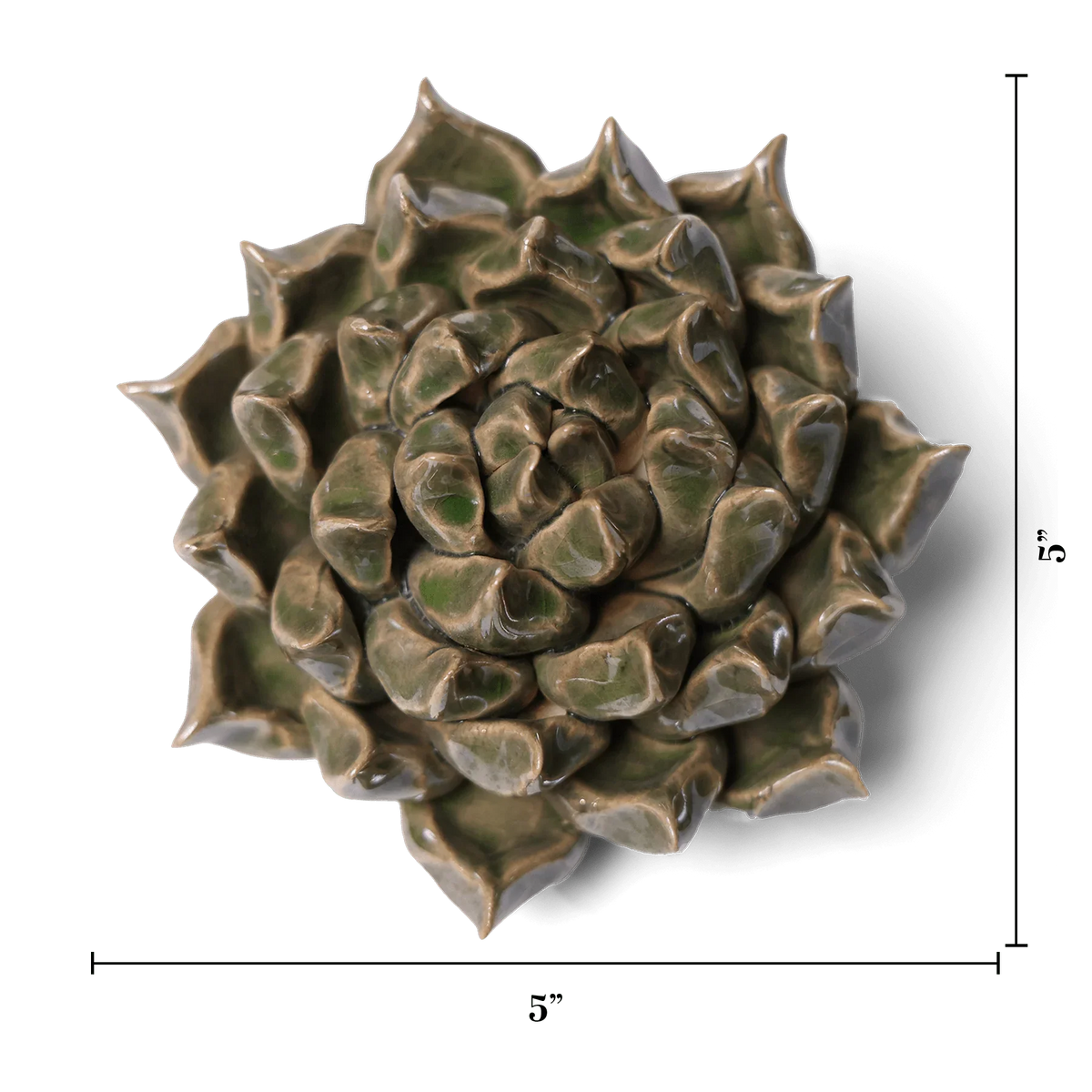 Ceramic Flower Wall Art Succulent Green 6: Large Succulent Green - Source by Studio Skara, view 3