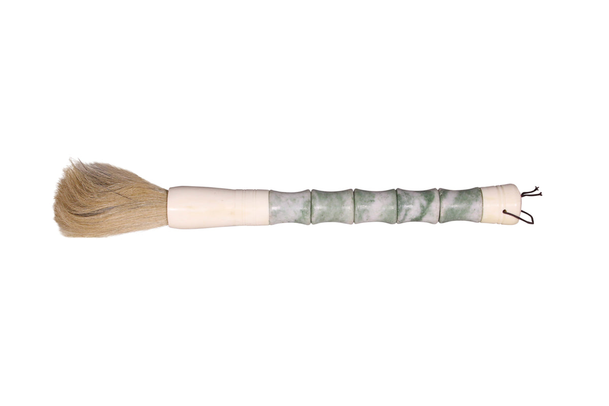 12" White Jade Bamboo-shaped Calligraphy Brush