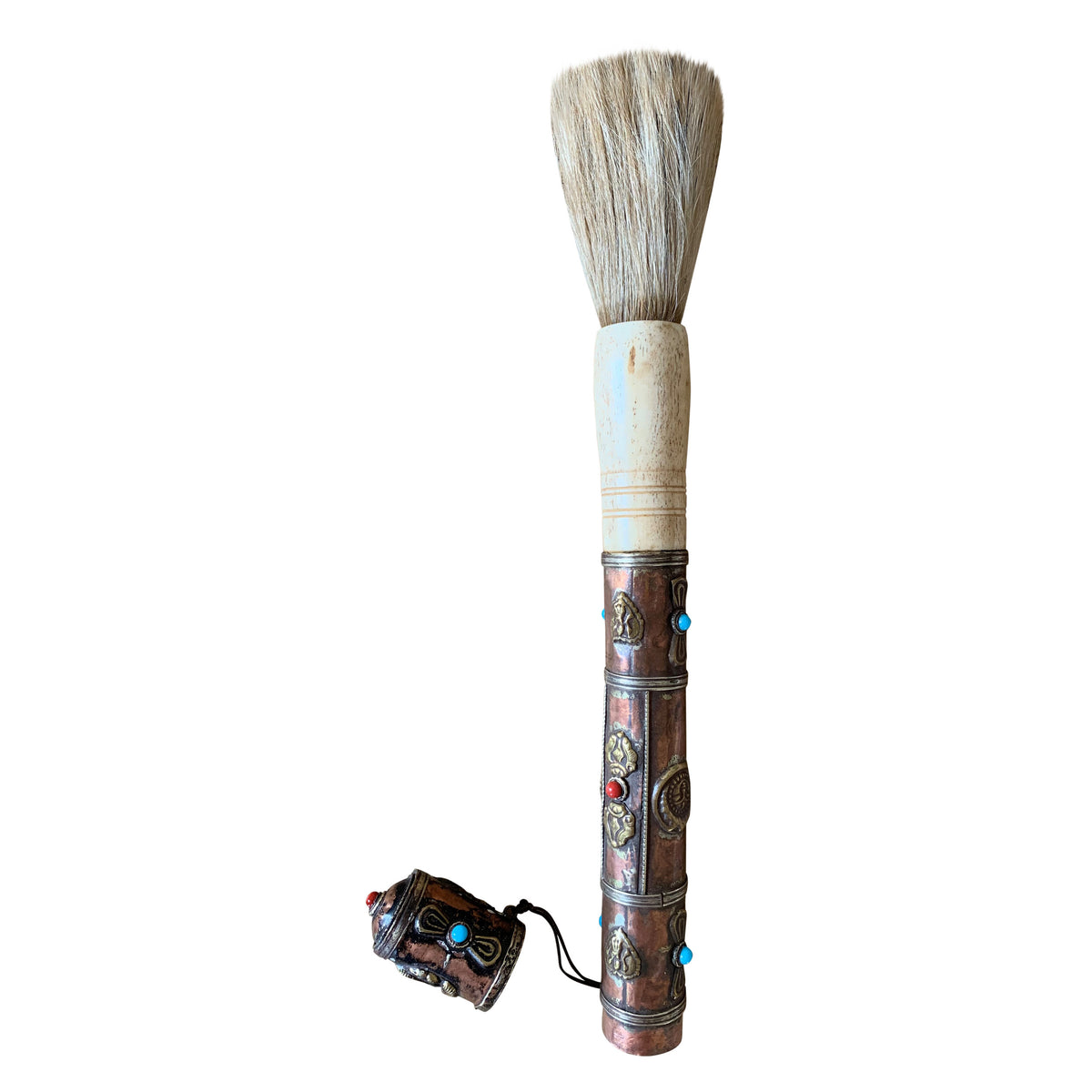 Copper Tibetan style Calligraphy Brush with cap