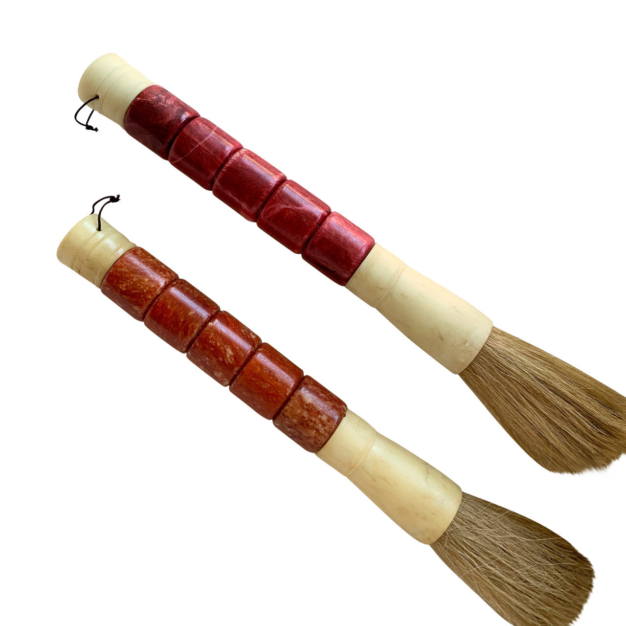 Rustic Red Cylindrical Jade  Calligraphy Brush image