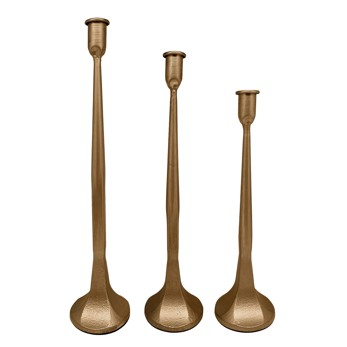 Gold Cast Iron Taper Candle Holders - Sweet Water Decor