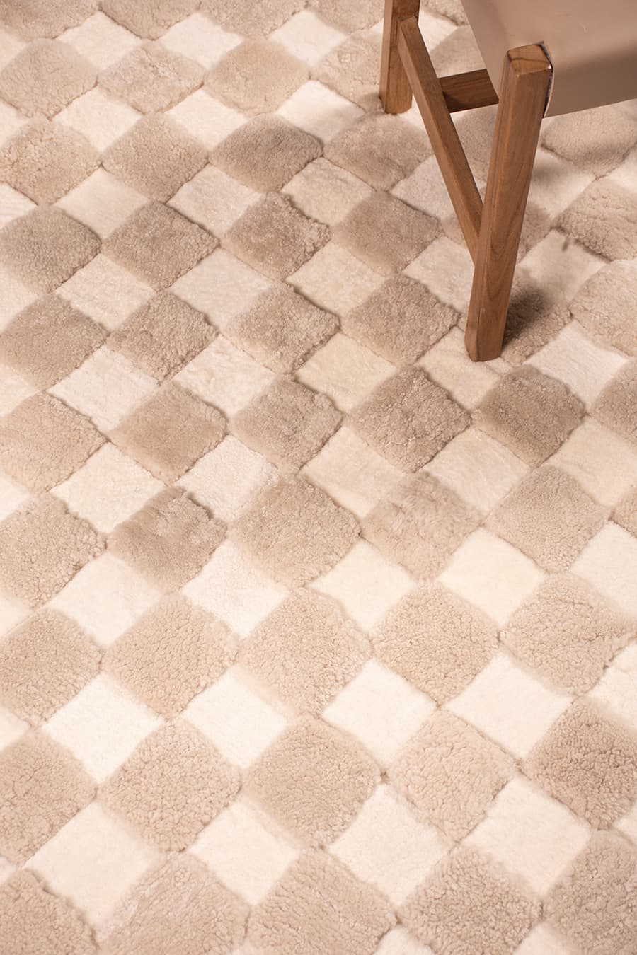 CHECKERED – High and Low Shearling Rug - Homelosophy, view 6