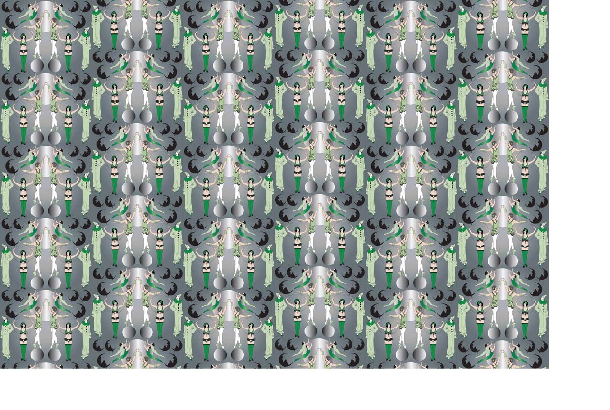 Custom Art Deco Circus Wallpaper