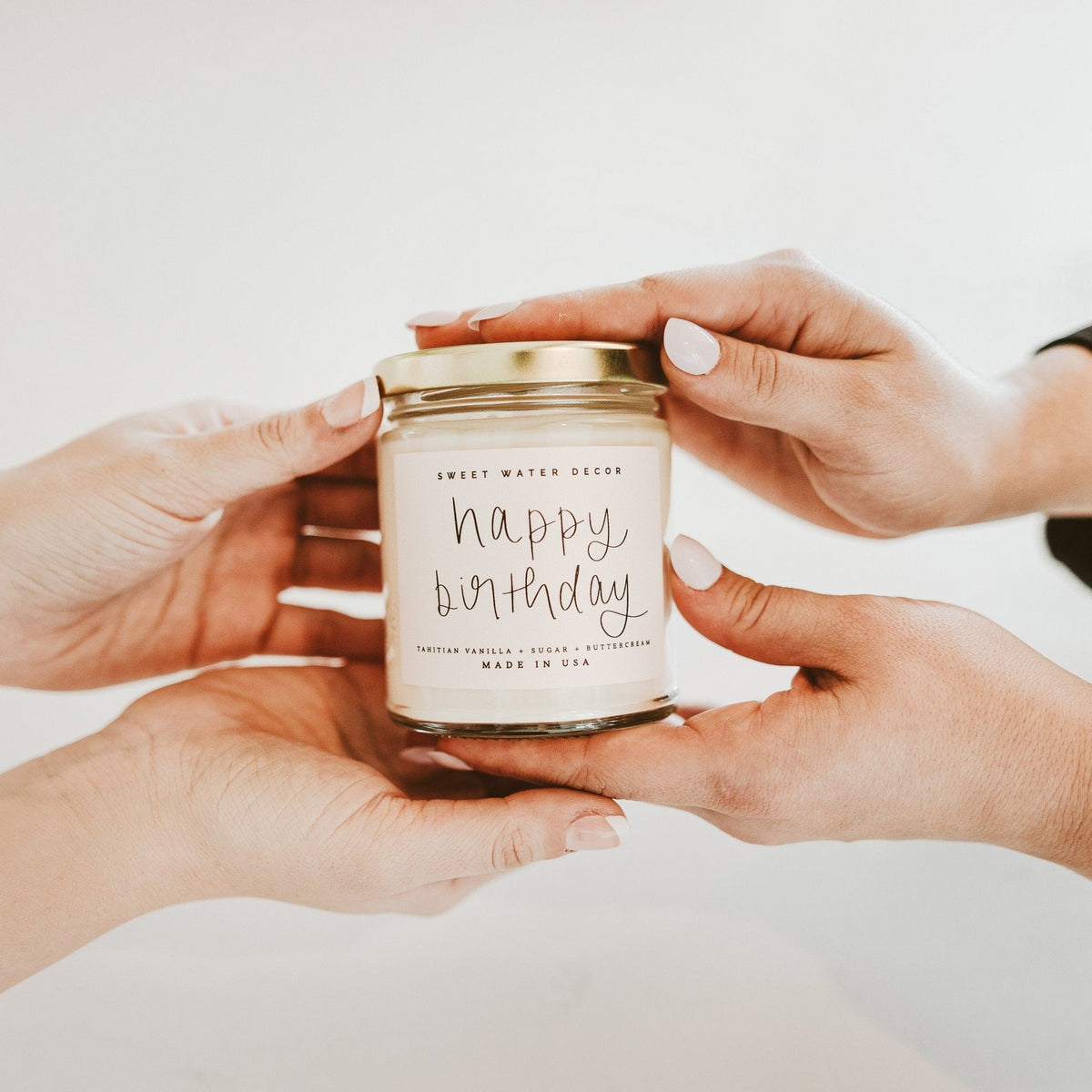 Happy Birthday Soy Candle - Clear Jar - 9 oz - Sweet Water Decor, view 5