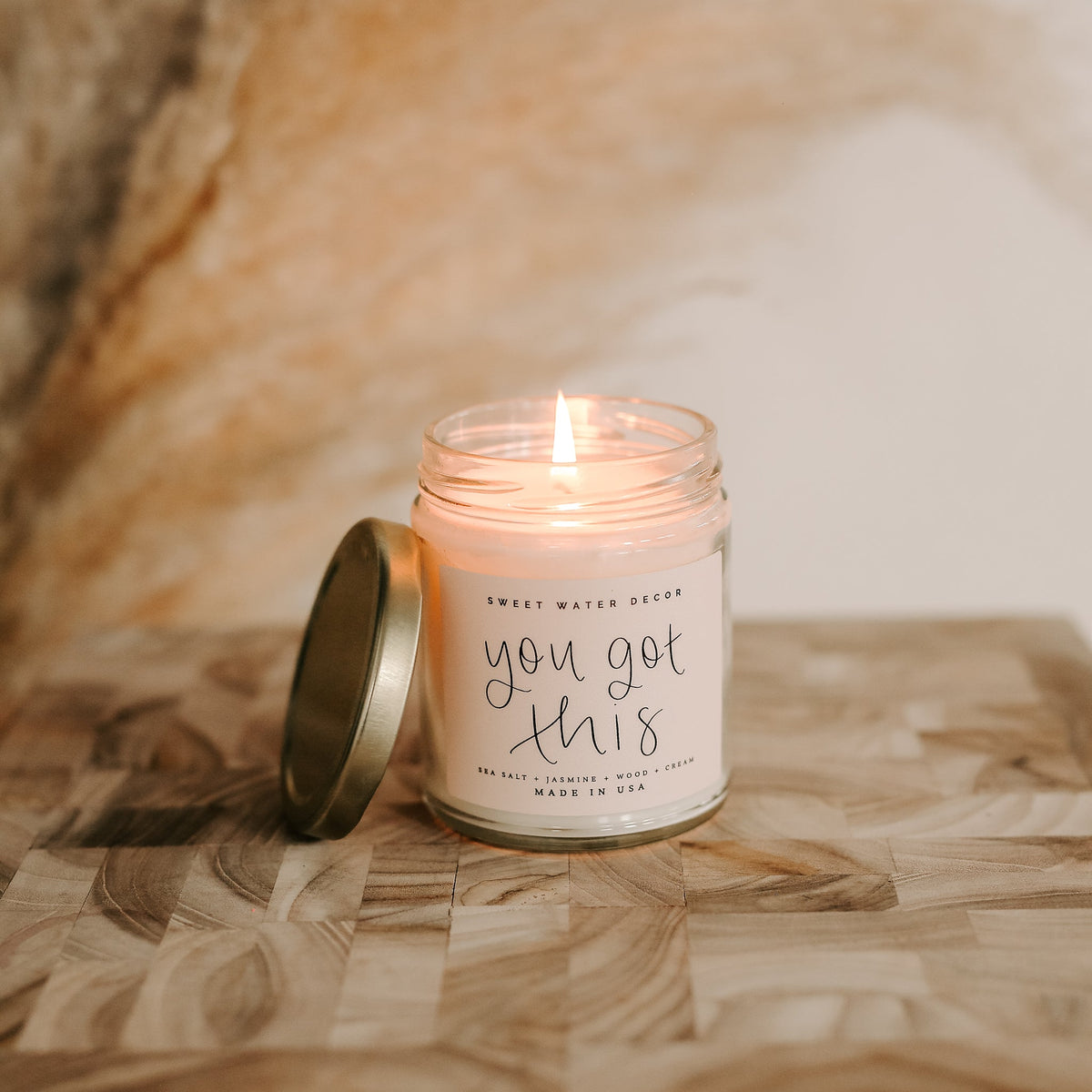 You Got This Soy Candle - Clear Jar - 9 oz (Spa Day) - Sweet Water Decor, view 4