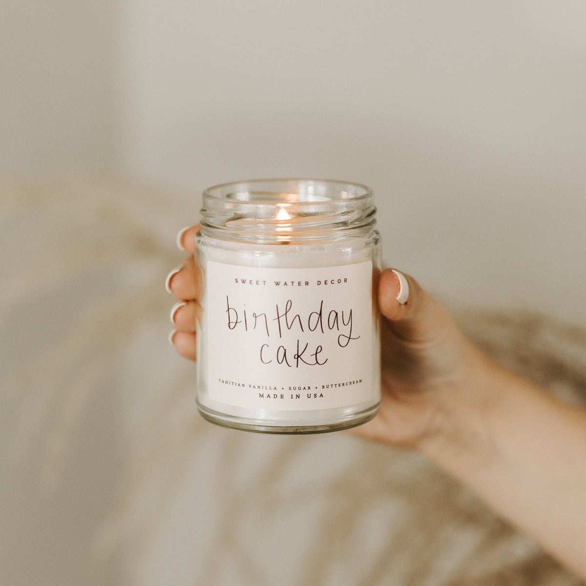 Birthday Cake Soy Candle - Clear Jar - 9 oz - Sweet Water Decor, view 2