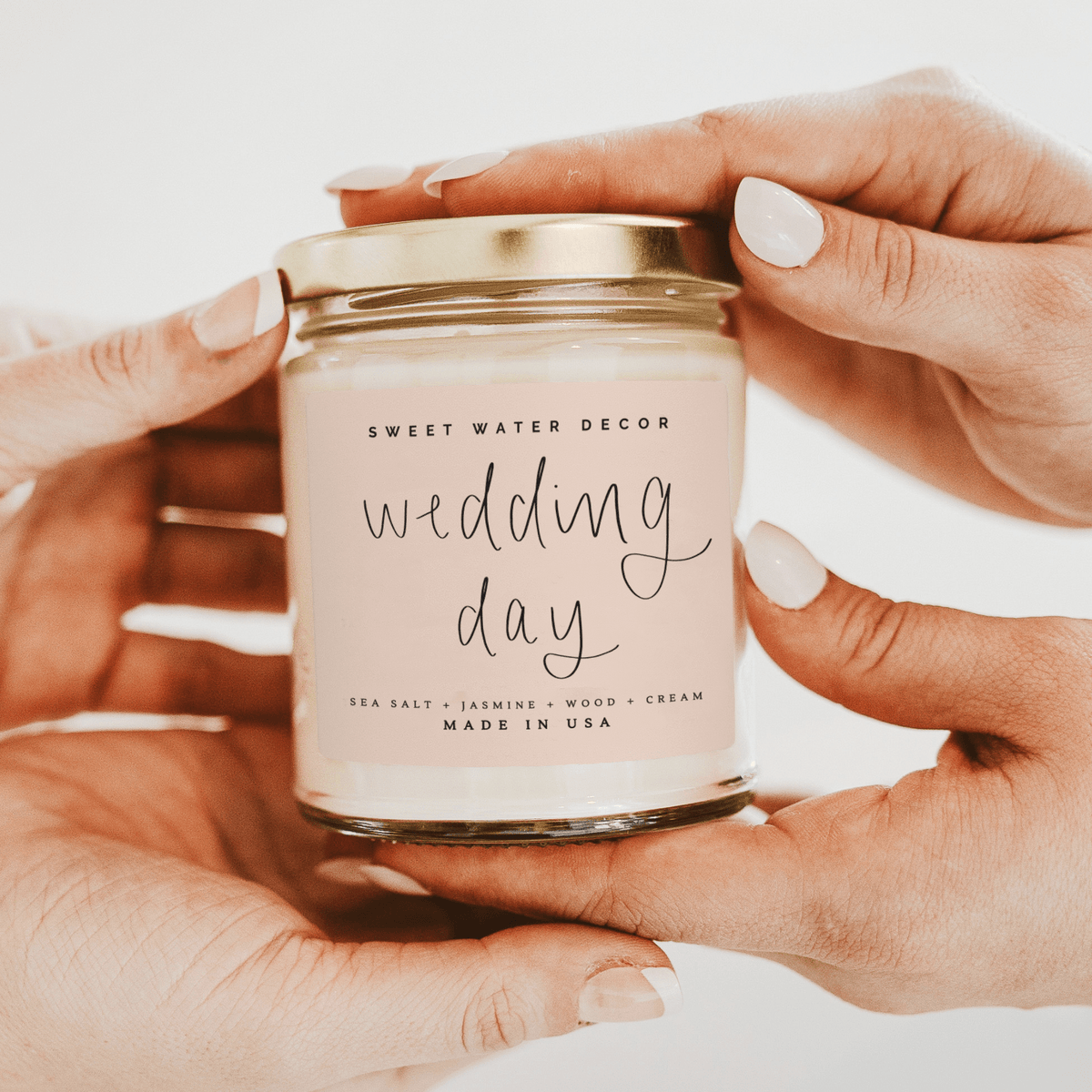 Wedding Day Soy Candle - Clear Jar - 9 oz (Spa Day) - Sweet Water Decor, view 2