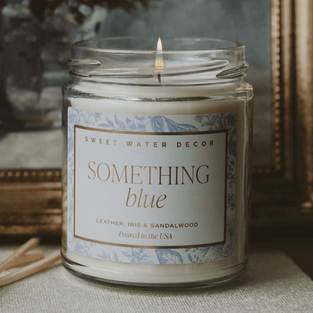 Something Blue Soy Candle - Clear Jar - 9 oz (Luxury Getaway) - Sweet Water Decor, view 2