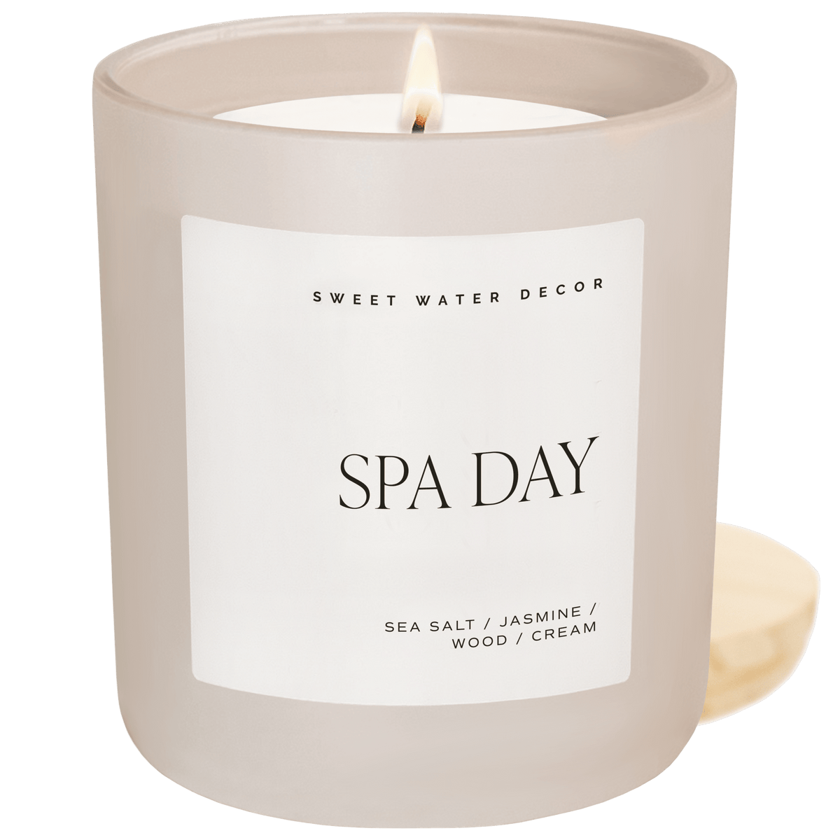 Spa Day Soy Candle - Tan Matte Jar - 15 oz - Sweet Water Decor