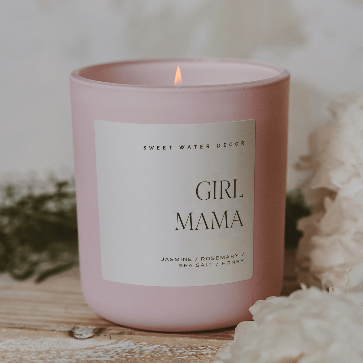 Girl Mama Soy Candle - Pink Matte Jar - 15 oz - Sweet Water Decor, view 2