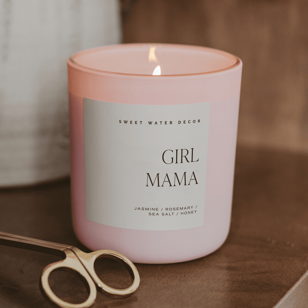 Girl Mama Soy Candle - Pink Matte Jar - 15 oz - Sweet Water Decor, view 3