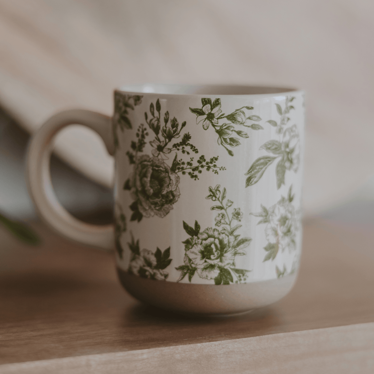 Green Delft 14 oz Stoneware Coffee Mug - Sweet Water Decor, view 3