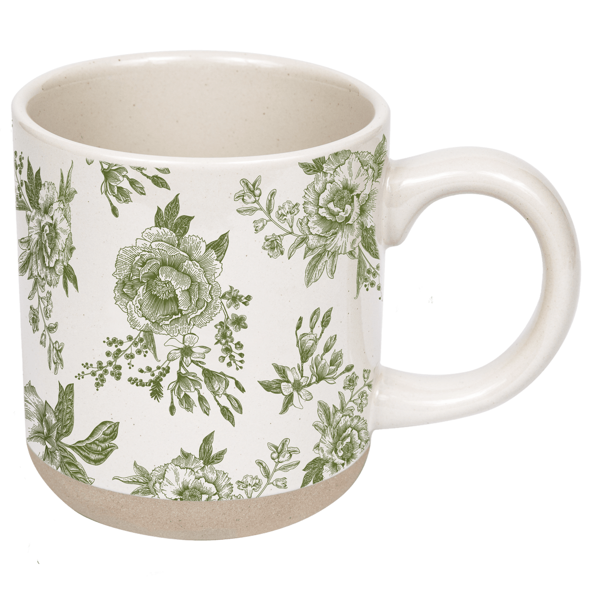 Green Delft 14 oz Stoneware Coffee Mug - Sweet Water Decor