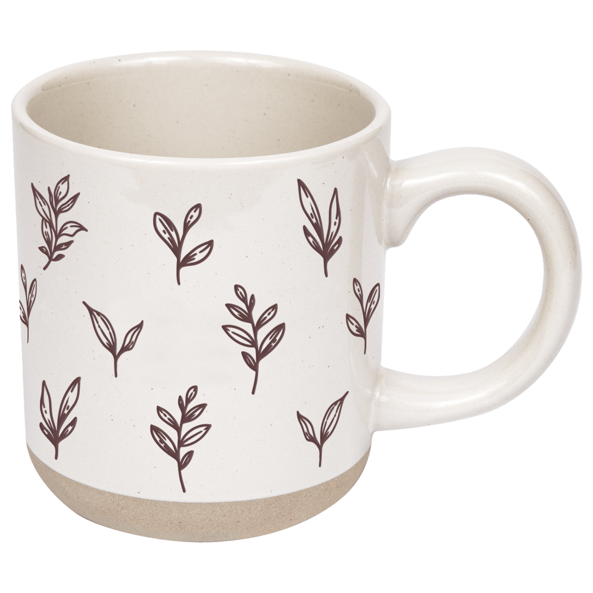 Brown Leaves 14 oz Stoneware Coffee Mug - Sweet Water Decor