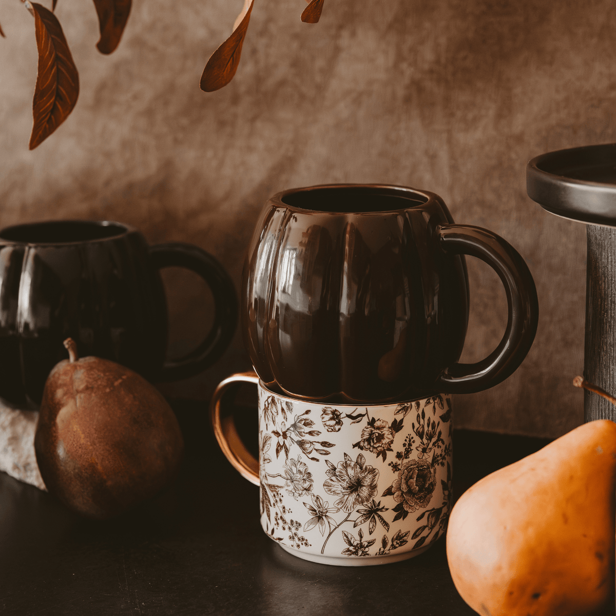 Brown Pumpkin 19 oz Figural Coffee Mug - Sweet Water Decor, view 2