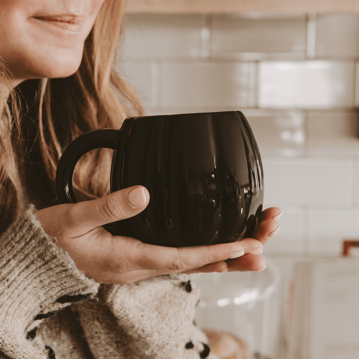 Black Pumpkin 19 oz Figural Coffee Mug - Sweet Water Decor, view 5