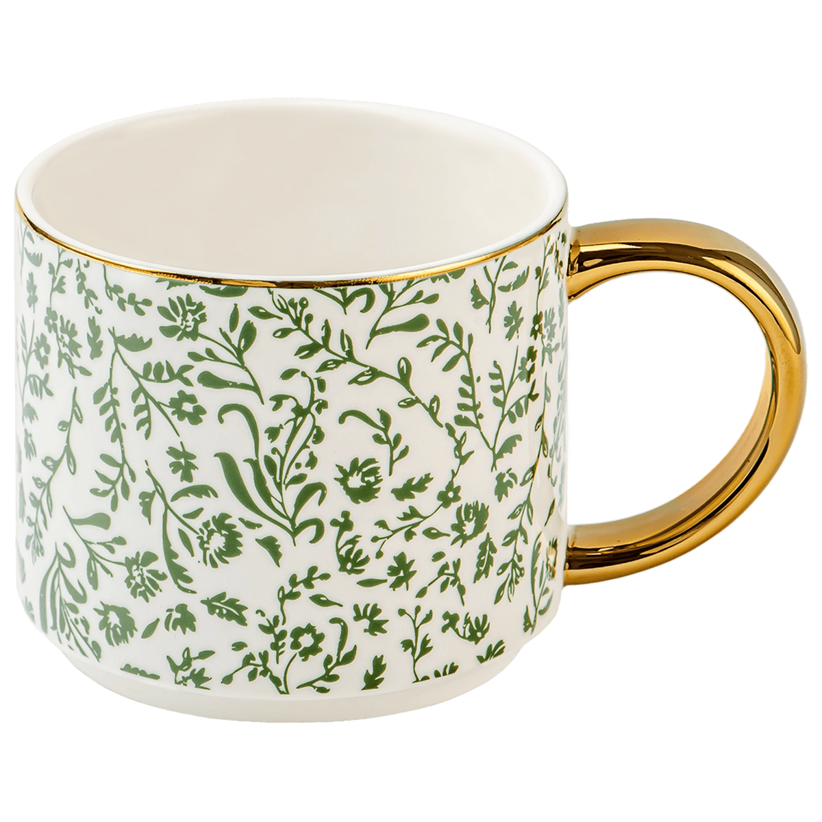 Green Ditsy Floral 14 oz Coffee Mug - Sweet Water Decor